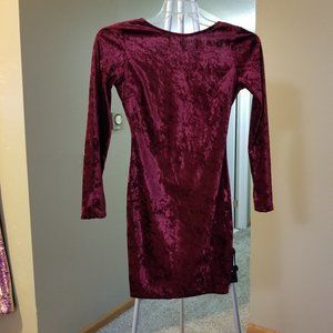 Lulus Red Crushed Velvet Dress Size S